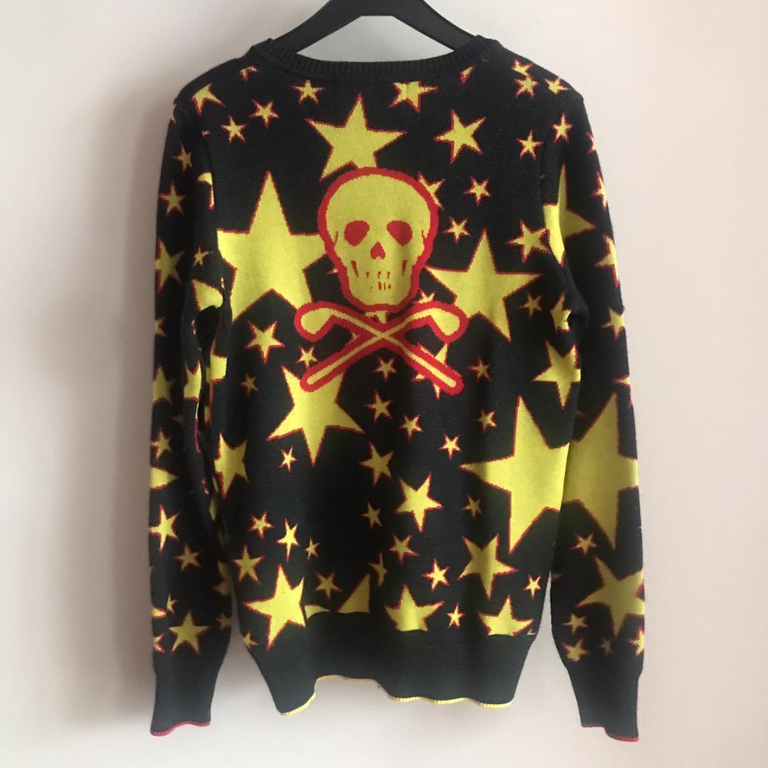 マークアンドロナ ニット セーター 星柄 レディース スカル