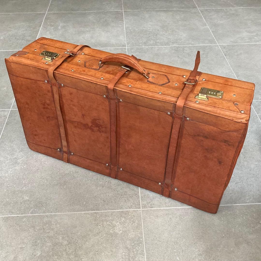 超特大 ヴィンテージ レザートランクケース トランクバッグ 80cm×44cm