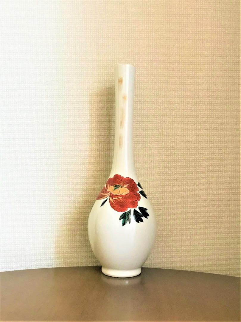 お値引！ヴィンテージ　九谷焼　一輪挿し　鶴首　白磁　極美品　極希少