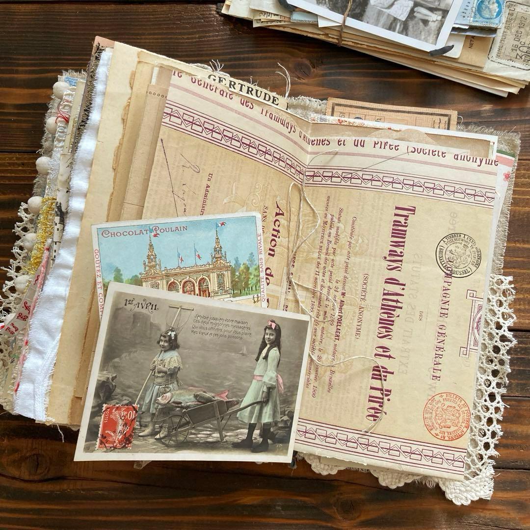 junk journal ジャンクジャーナル雑記帳　エフェメラセット付き