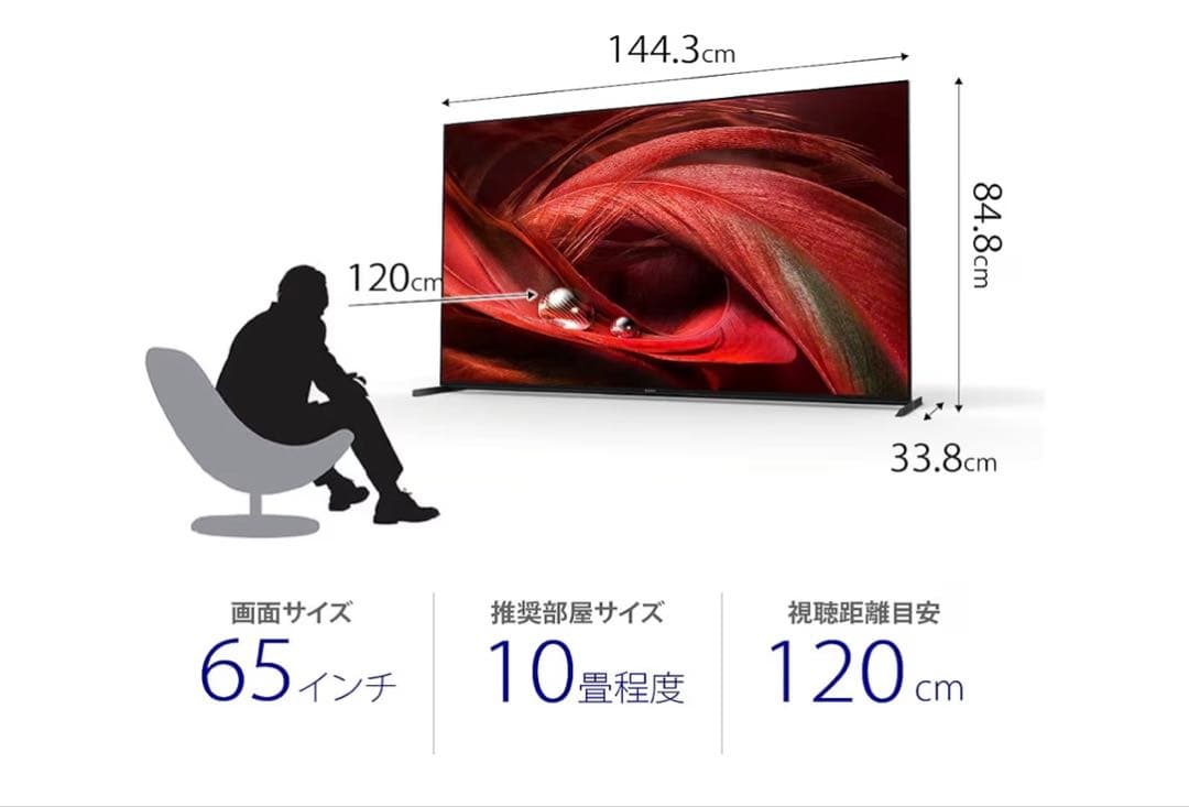 【送料無料】SONY 2022年製 65型 BRAVIA XRJ‐65X95J
