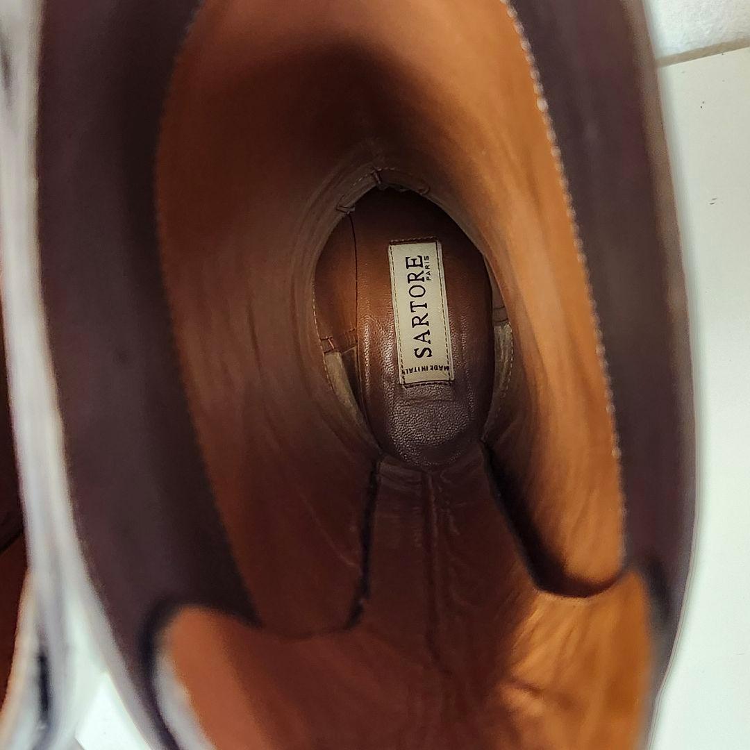 美品 サルトル シングルバックベルト ジョッキーブーツ 36.5 GRIGIO