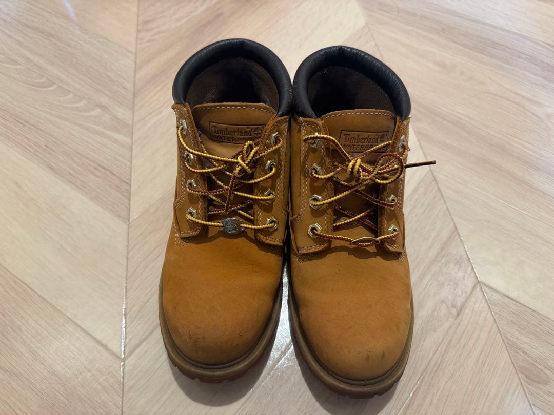 Timberland ブラウンレザー ワークブーツ　レディース　丈短め