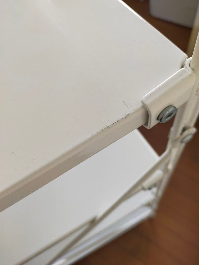 無印良品スチールユニットシェルフ・中・ライトグレー（追加棚2枚＋サイドパネル付）