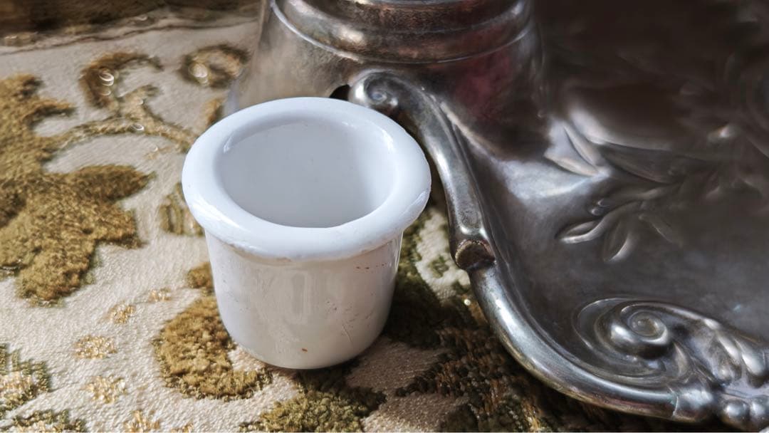 インクウェル　ペントレイ　シルバーメタル（ピューター？） フランスアンティーク