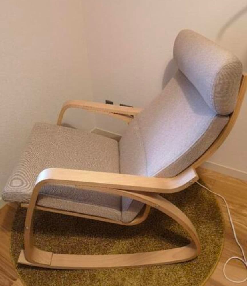 IKEA　イケア　ポエング　ロッキングチェア マット付き　木製フレーム