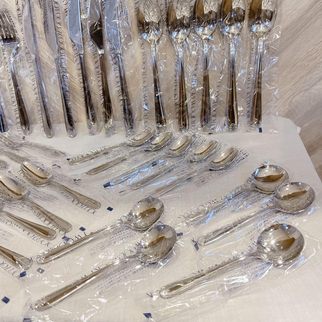 豪華 40本【新品・未使用】ラッキーウッド カトラリー リボン ディナーセット