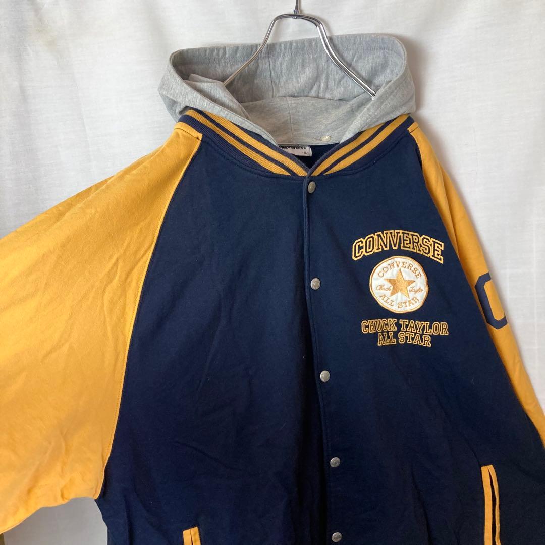 CONVERSEでかロゴ フード付きスウェットスタジャン5Lビッグサイズ