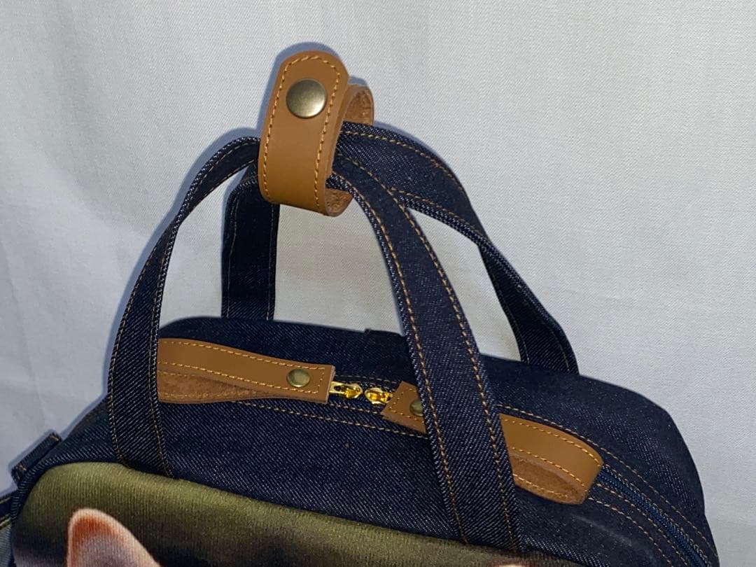 ☆岡山デニム☆ステンシル☆柴犬☆子犬☆4wayボストンバッグ