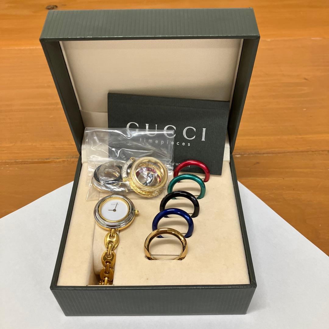 メ19 【GUCCI】　チェンジベゼル　レディース腕時計