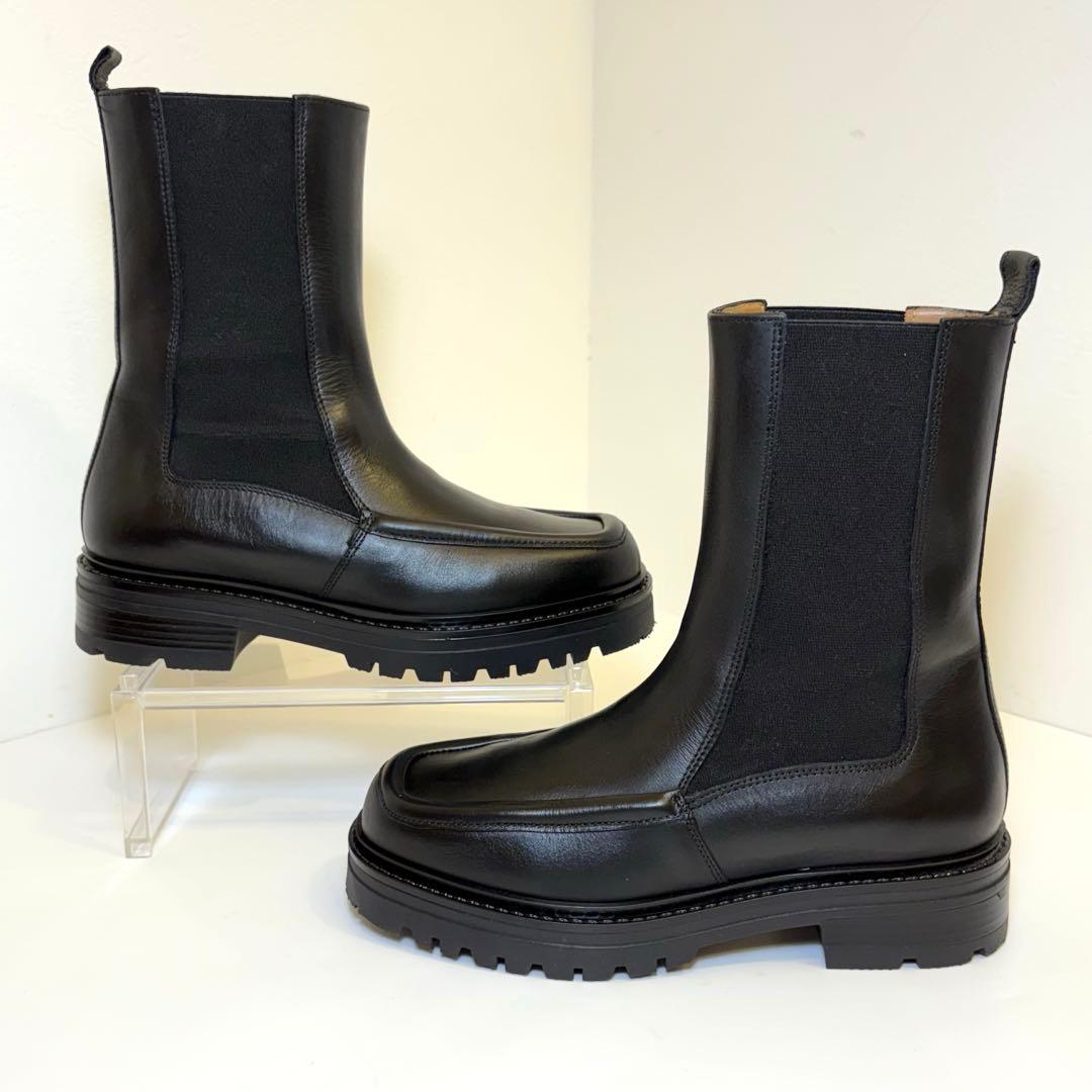 (美品)コルソローマノーヴェ 厚底 サイドゴアブーツ スクエアトゥ 23cm