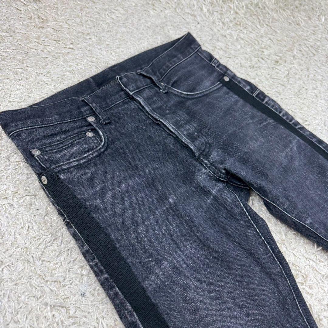 ディオールオム 10aw クリス期 ブラックデニムパンツ サイドライン 26