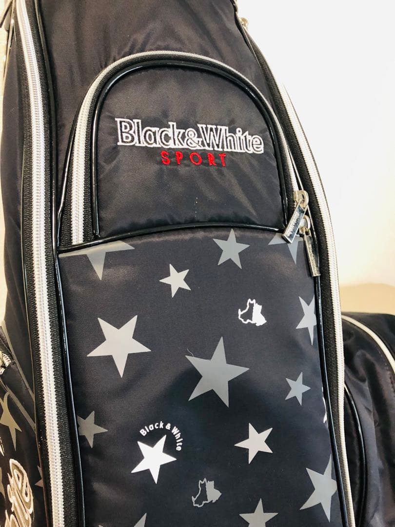 【送料込み】美品　廃盤人気　ブラックアンドホワイト　キャディバッグ