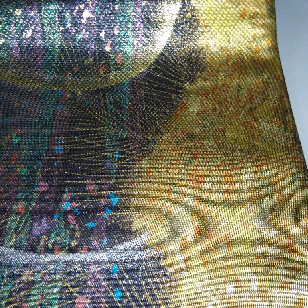 優様　値下げ❗️未使用❗️個性的な袋帯⭐黒 金銀オーロラ箔 若松/ 1405