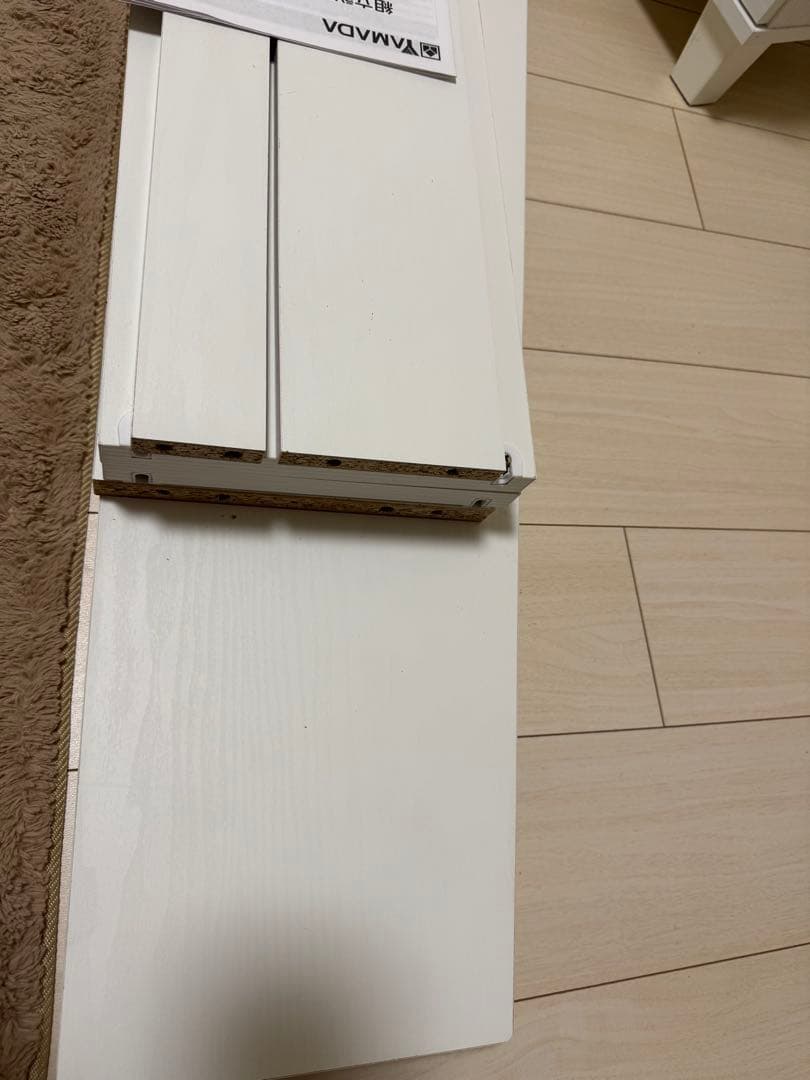 今だけ！！分解済み！ホワイト木製シェルフ 4段 2引き出し