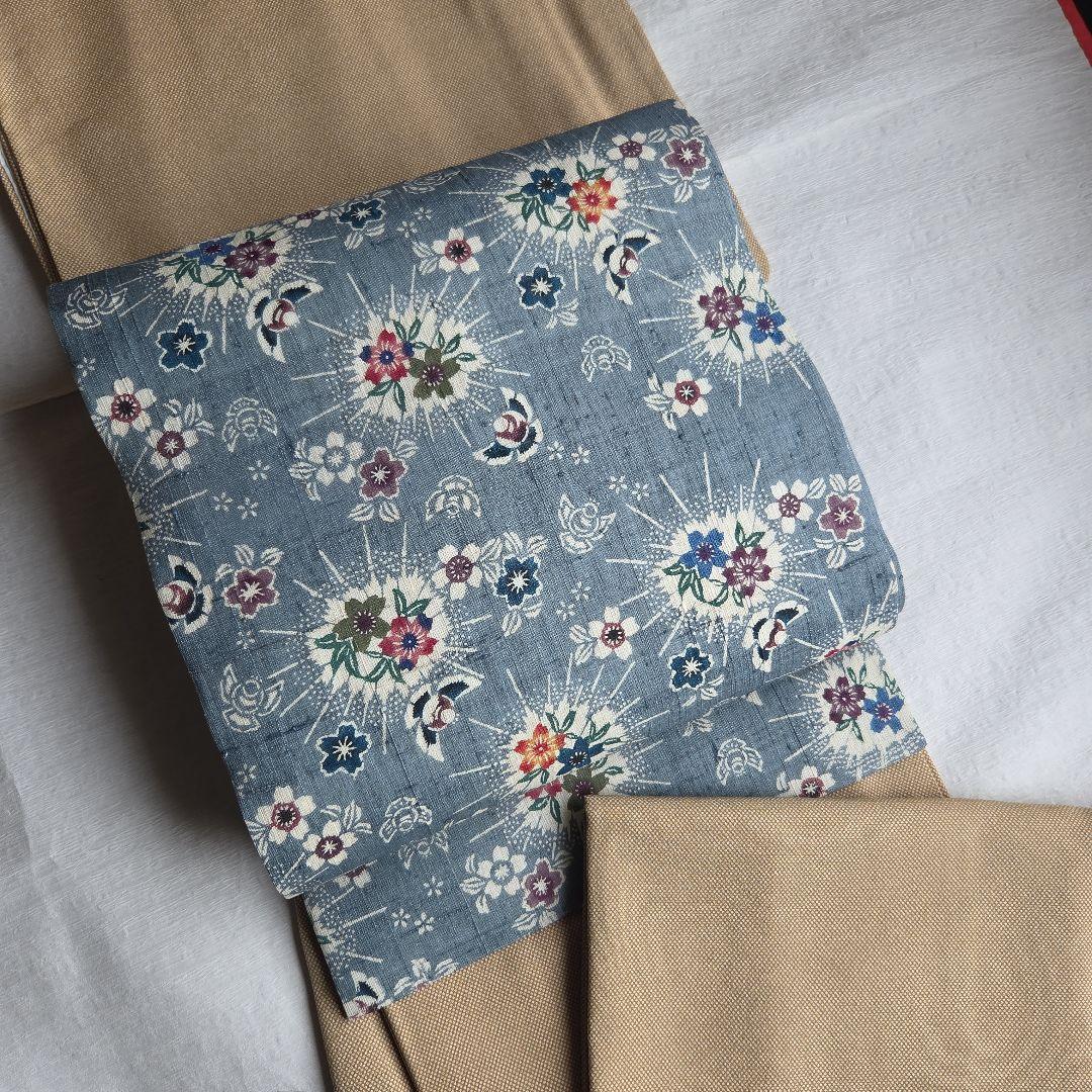 さらりと締める　本場琉球紅型　平野晋二郎　紬名古屋帯