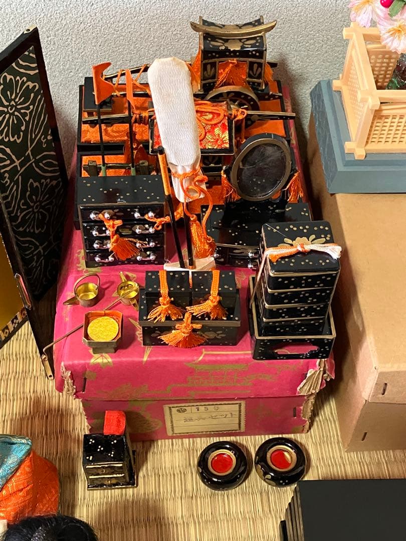 美品 春光作 ひな人形 大量セット 昭和 レトロ 雛祭り 雪洞 掛盤膳揃 雲絹縁