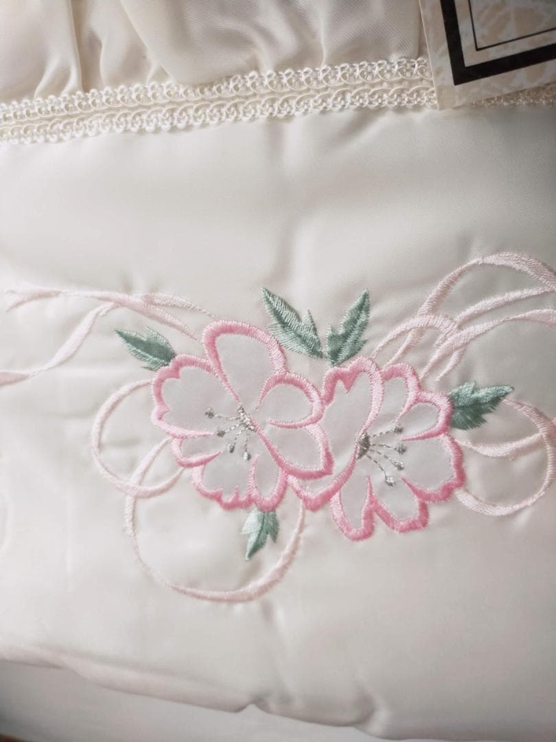 高級シルク混肌ふとん ピンク 花柄 シングル フリル 掛け布団 厚手 寝具