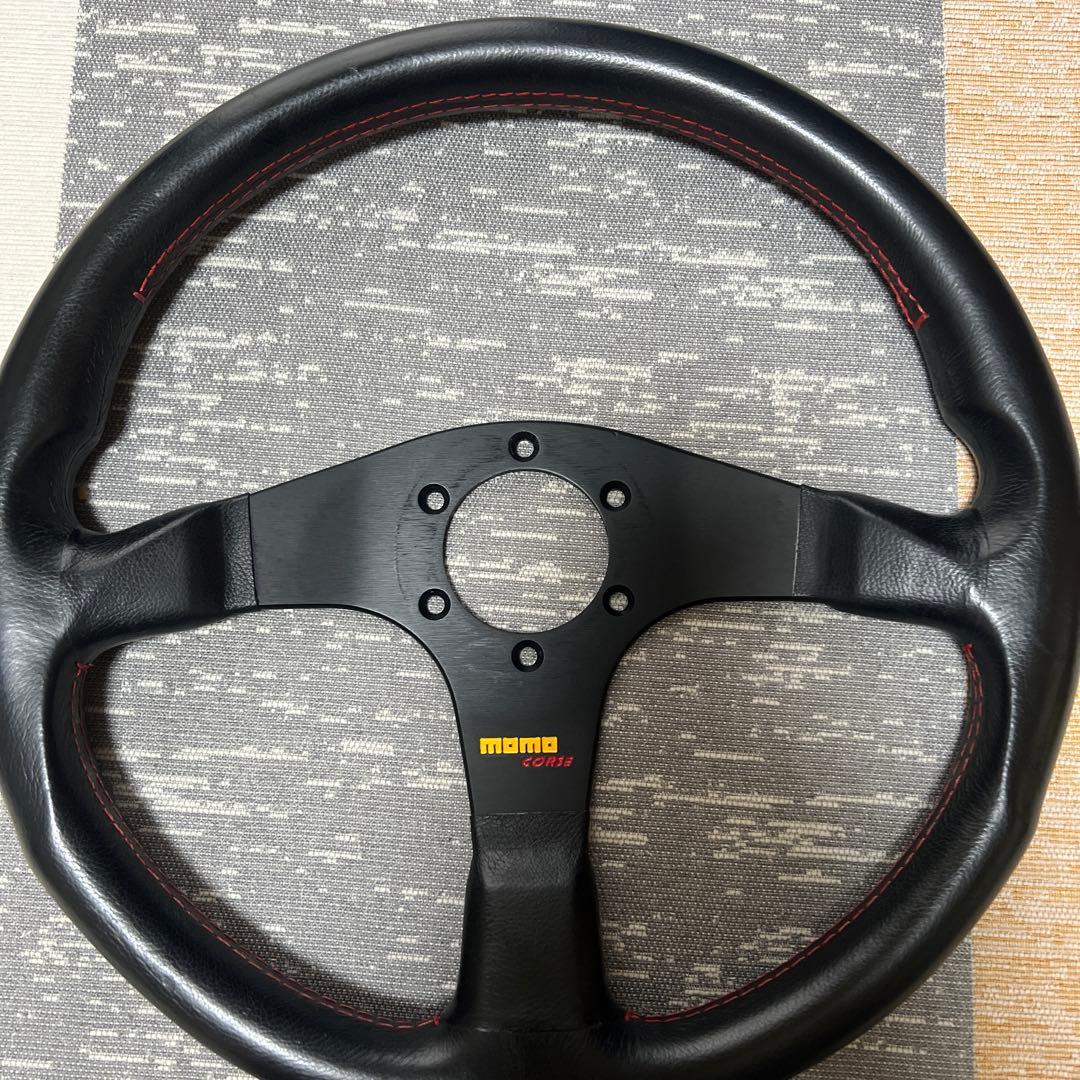 momo corse モモ コルセ 程度良好 モモステ３５パイ 本革ステアリング