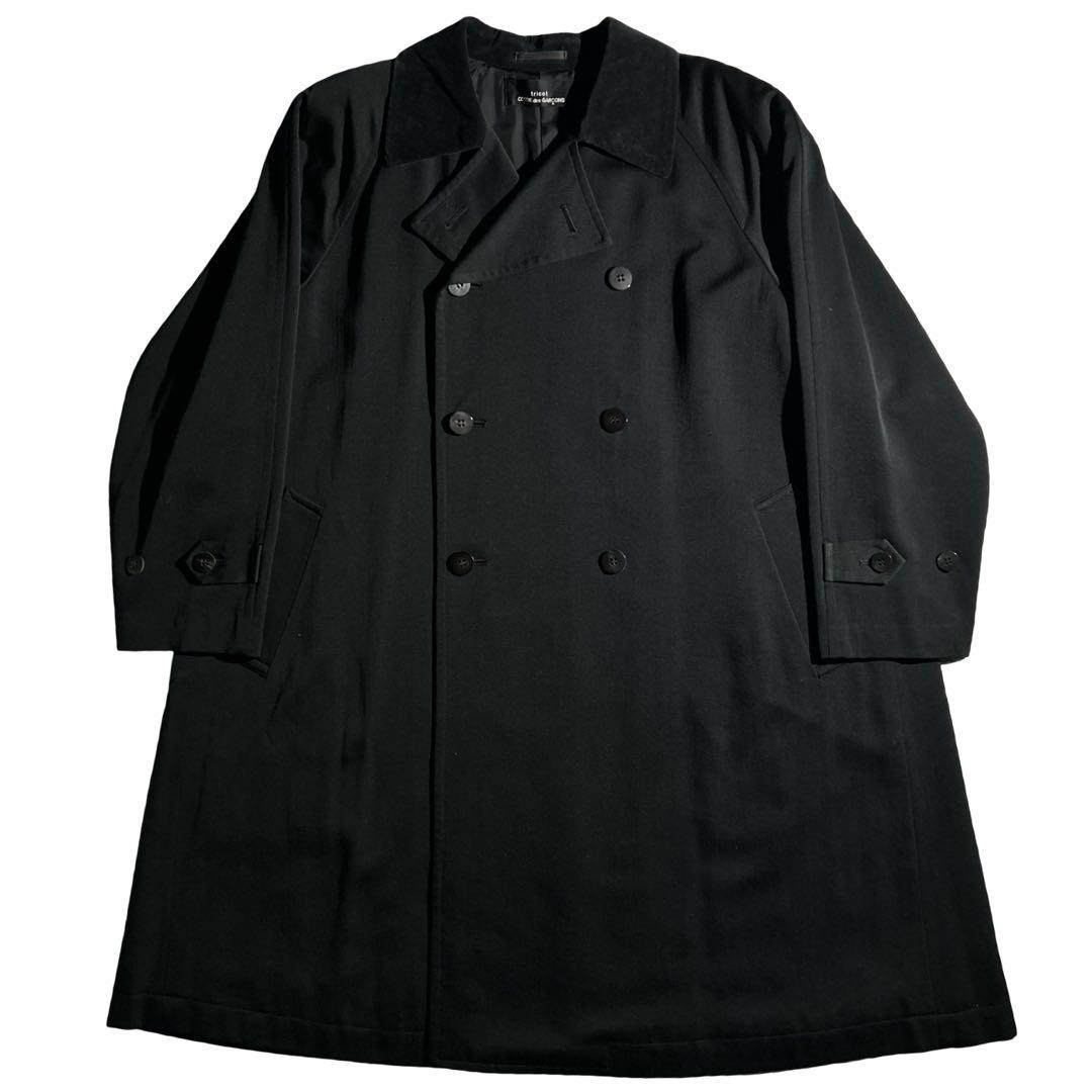 1988 88AW archive ウールギャバオーバーダブルコート 黒 80s