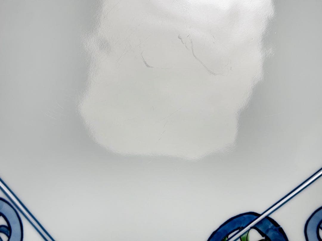 源右衛門窯　染錦丸紋 角皿 ※箱入り