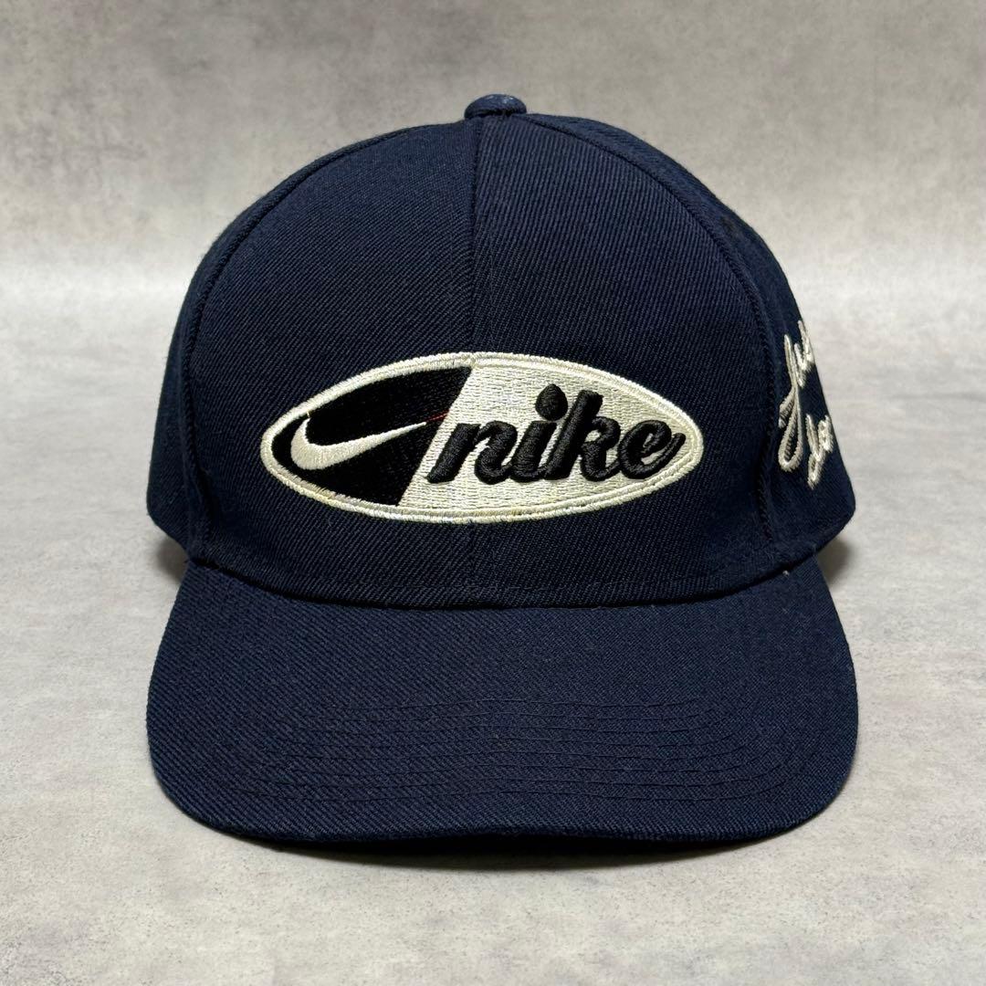 90s ヴィンテージ OLD NIKE ナイキ スナップバックキャップ ネイビー
