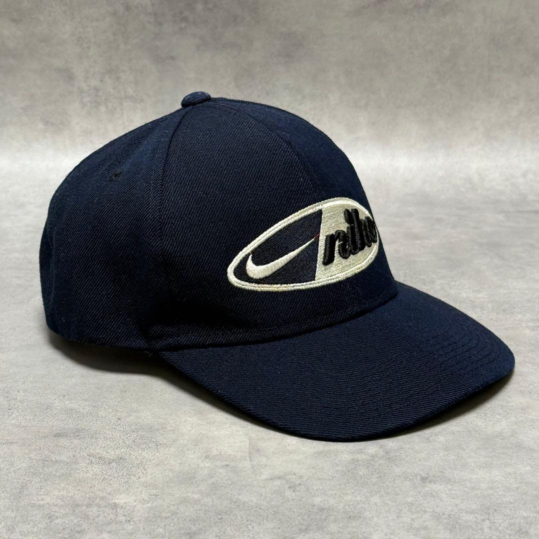 90s ヴィンテージ OLD NIKE ナイキ スナップバックキャップ ネイビー