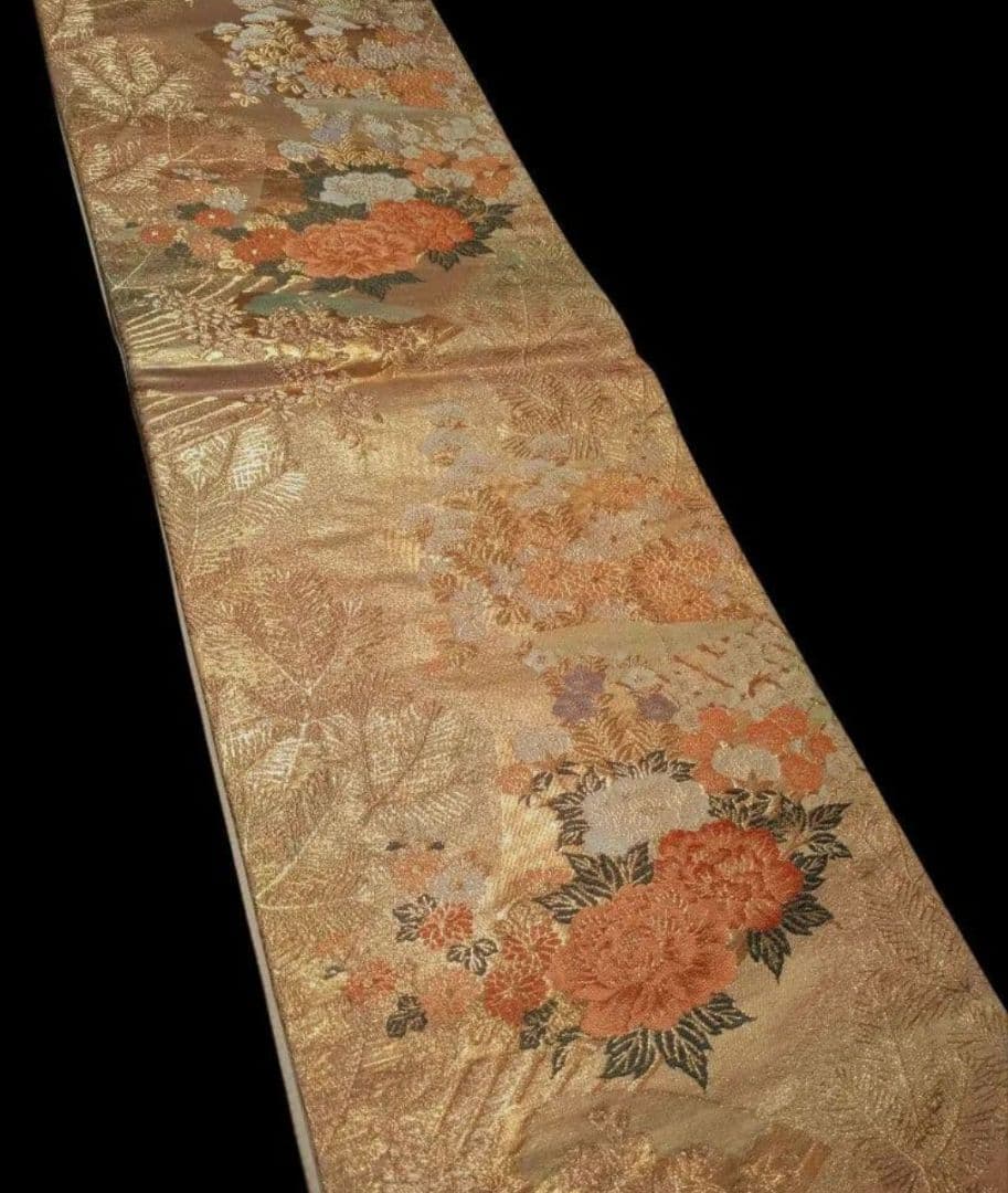 正絹　訪問着セット 薄青色　薄紫　ピンク 手刺繍　桔梗　 花柄 重ね衿付　帯付き