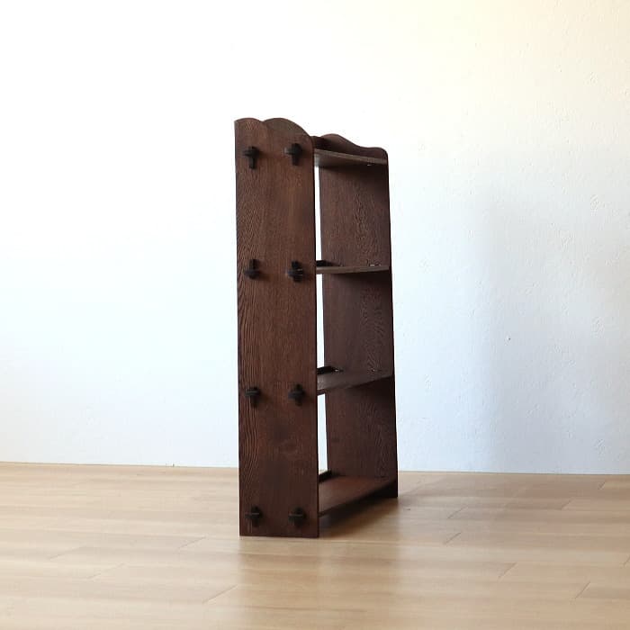 アンティーク 楔本棚 書棚 ナラ 無垢材 オープン棚 古家具