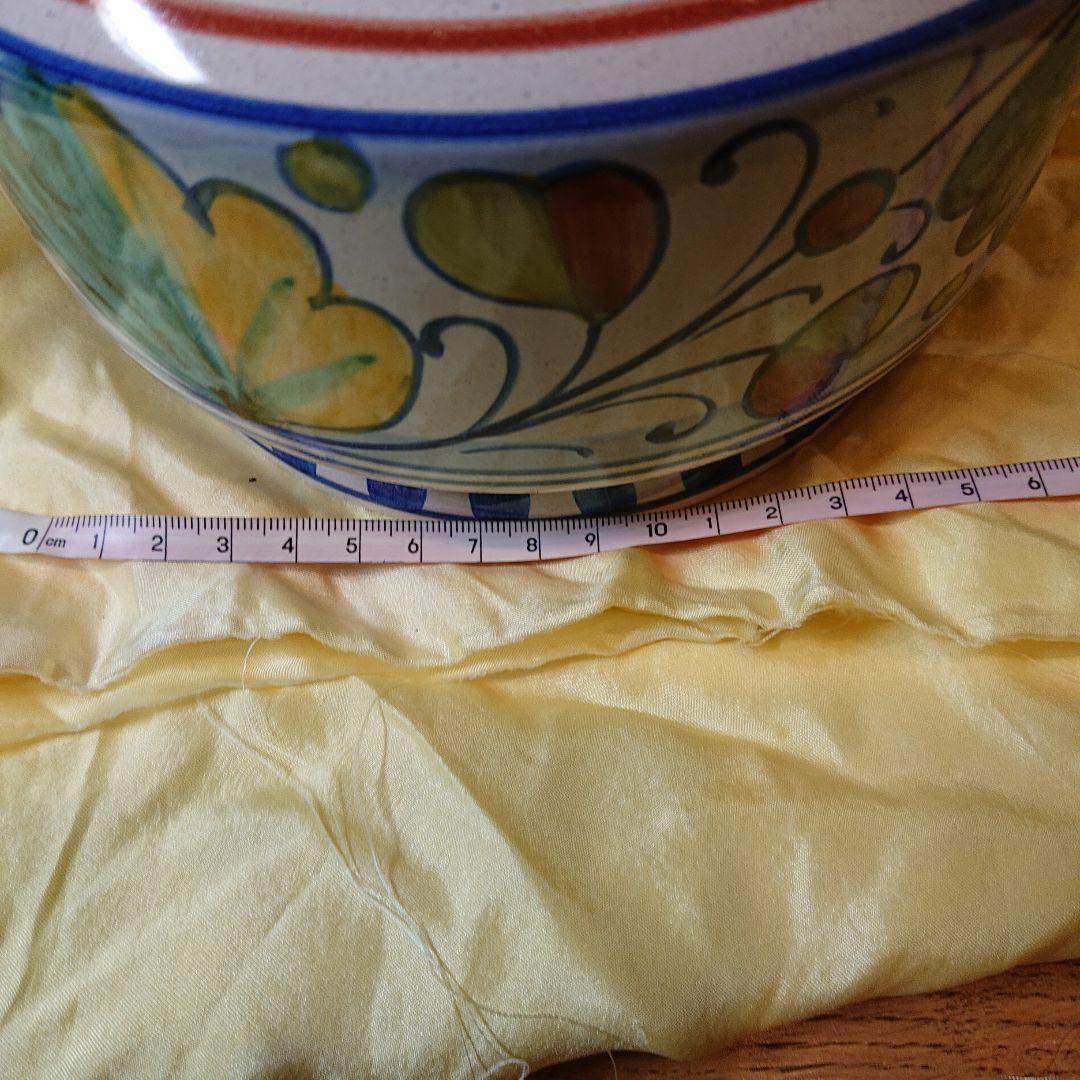 茶道具 水指 イタリー製・デルータ窯 色絵莨葉水指