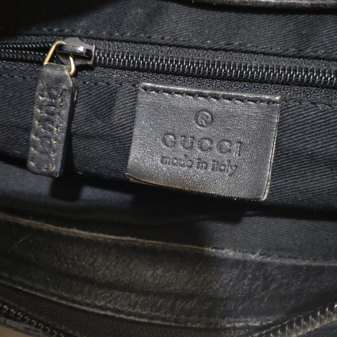 訳あり GUCCI グッチ バンブー ショルダーバッグ ハンドバッグ 黒