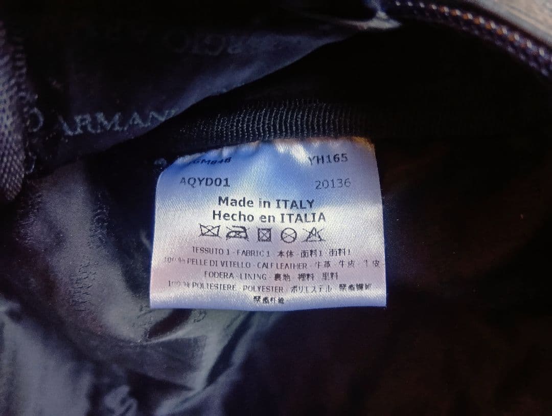 う*♪様 ジョルジオアルマーニ GAエンボスロゴ レザーポーチ セカンドバッグ