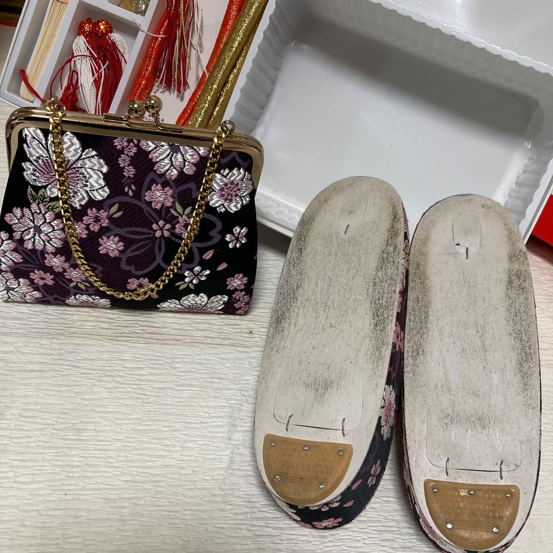 西陣おくむら七五三7歳作り帯草履バッグ等セット 結び帯箱せこセット