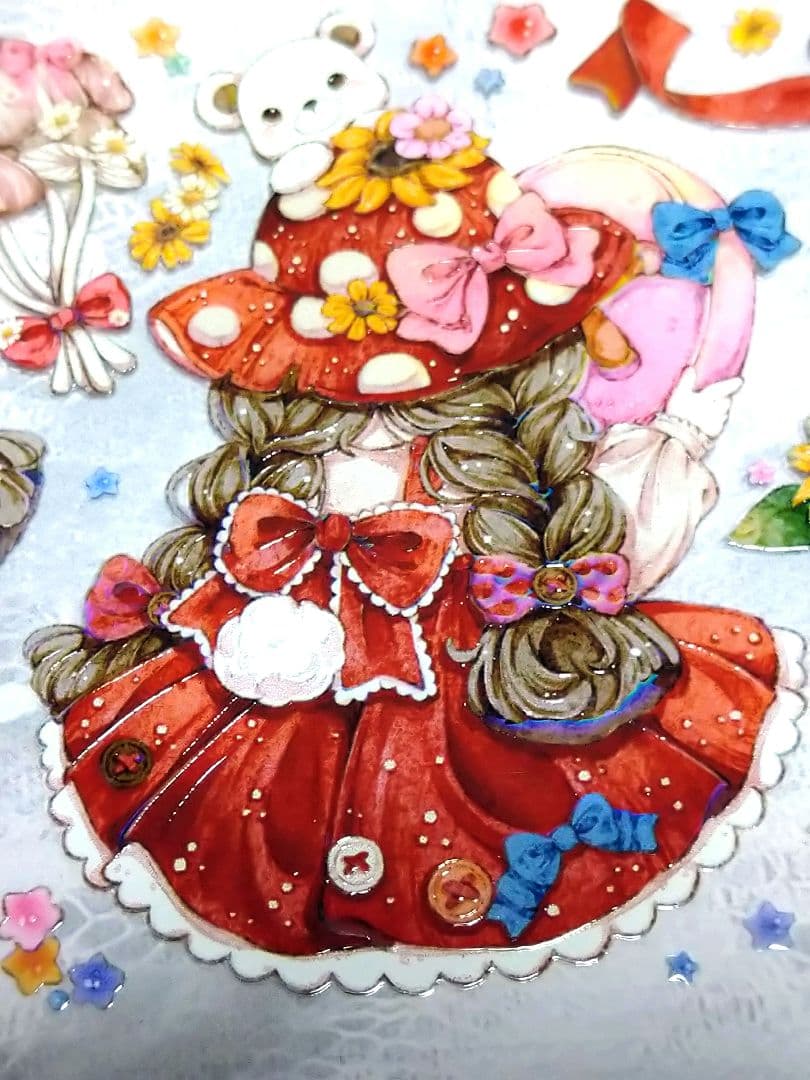 J703＃蘑菇织屋(虹光)浸月岛切り売り海外人物装飾マステ女の子