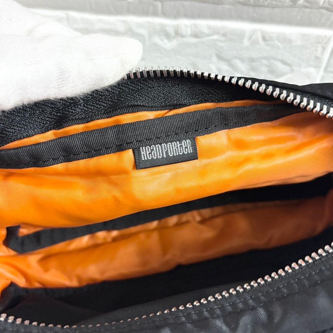 【極美品】PORTER ブラック ジッパーポーチ　タンカー　ダブルファスナー