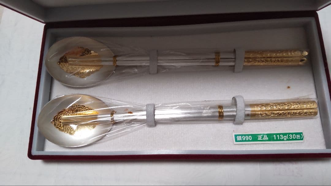 韓国製銀990スプーン&箸セット