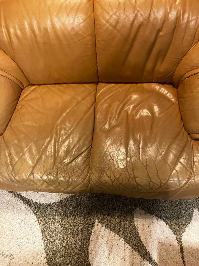 オールレザー ハイバック2人掛けソファ神奈川県港南区引取り可で1.2万円値引き