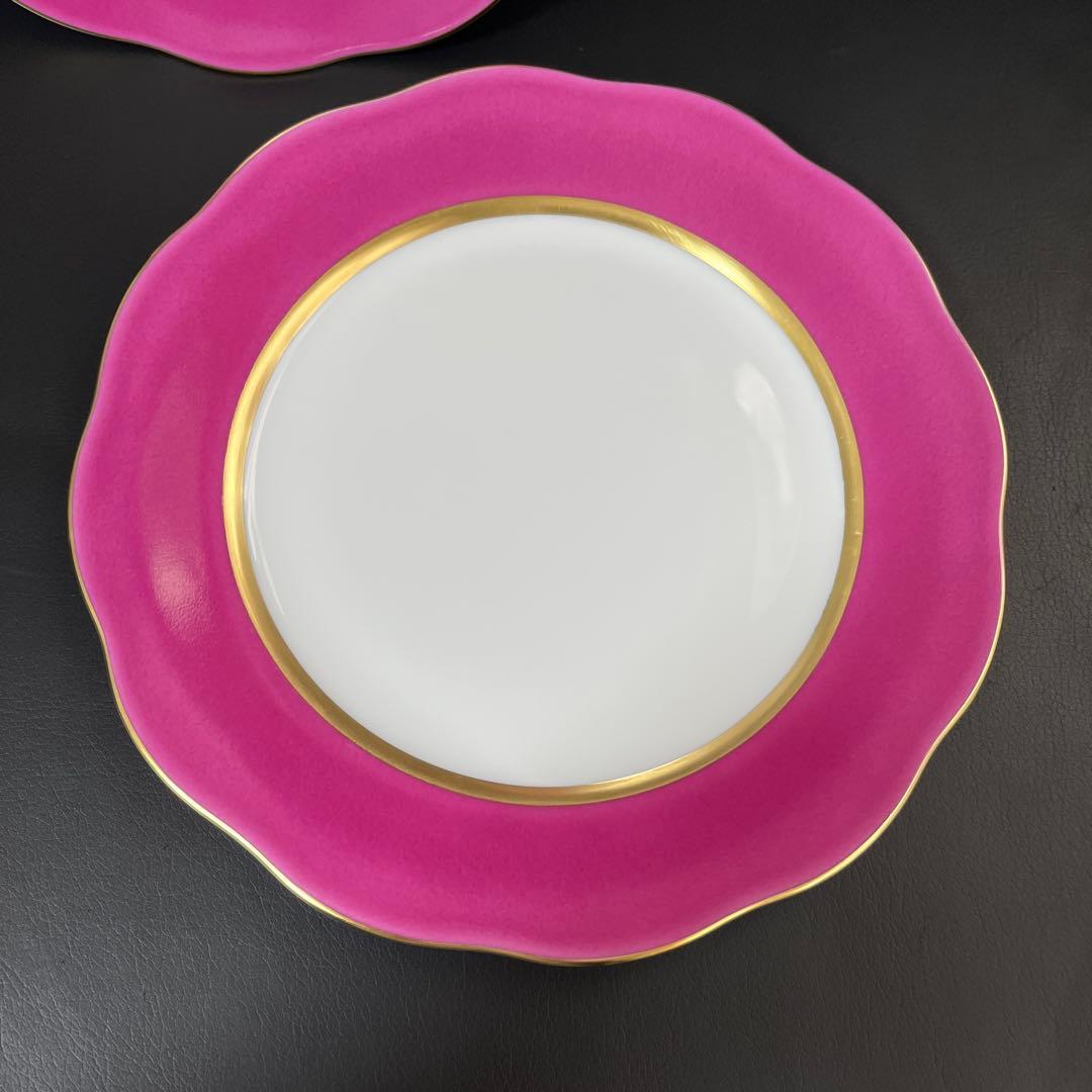 売り切り価格［新品］Herendシルクリボン(ピンク) デザートプレートセット