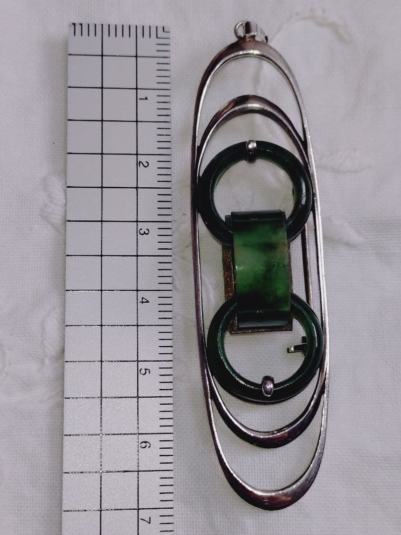 翡翠 ネックレストップ＆ブローチ ２ウェイ シルバー925