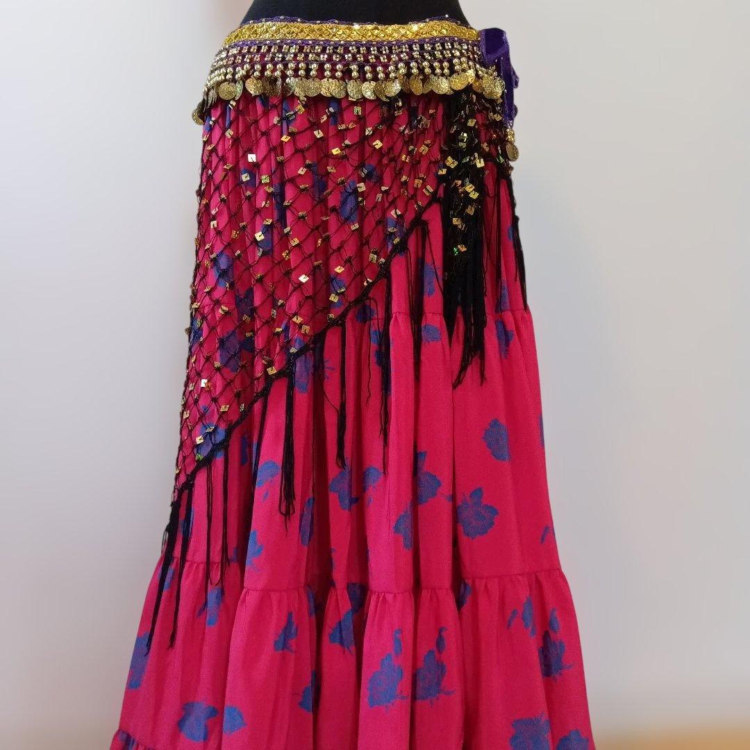 ジプシースカート　ヒップスカーフ　ボレロ　4点セットステ―ジ衣装　ロマ