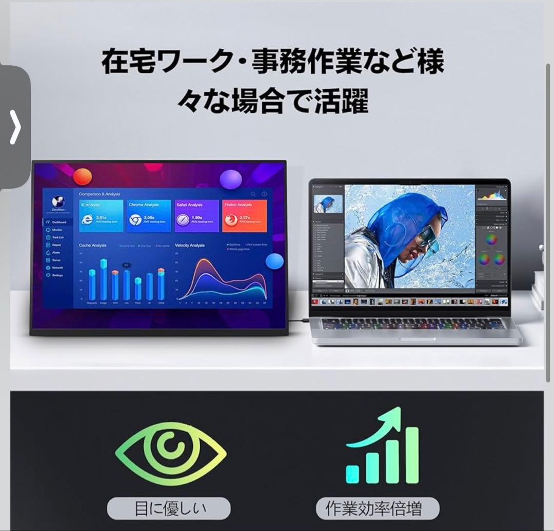モバイルモニター 18.5インチ／FHD1080P／IPS／120Hz／VESA