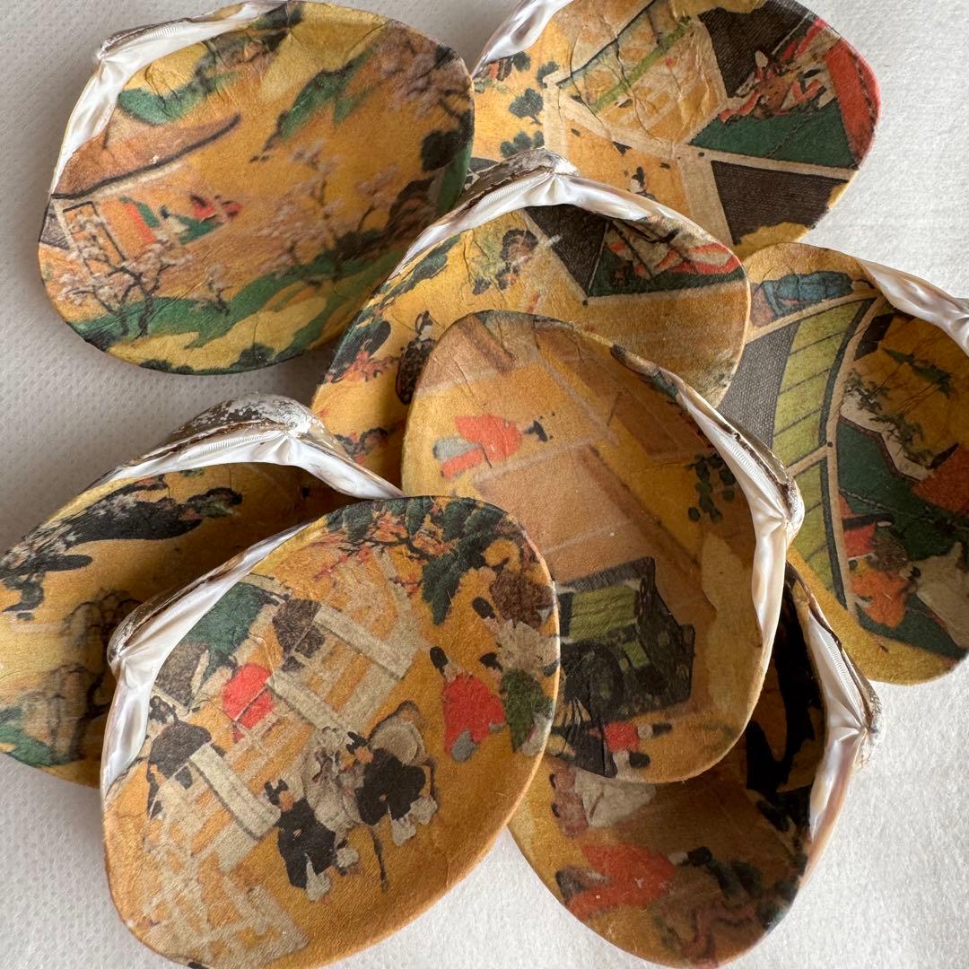 ひな祭り はまぐりの貝合わせ 手書きかな百人一首 源氏物語絵巻