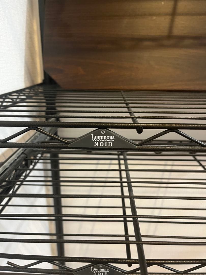 スチールラック 黒 Luminous NOIR スライド天板