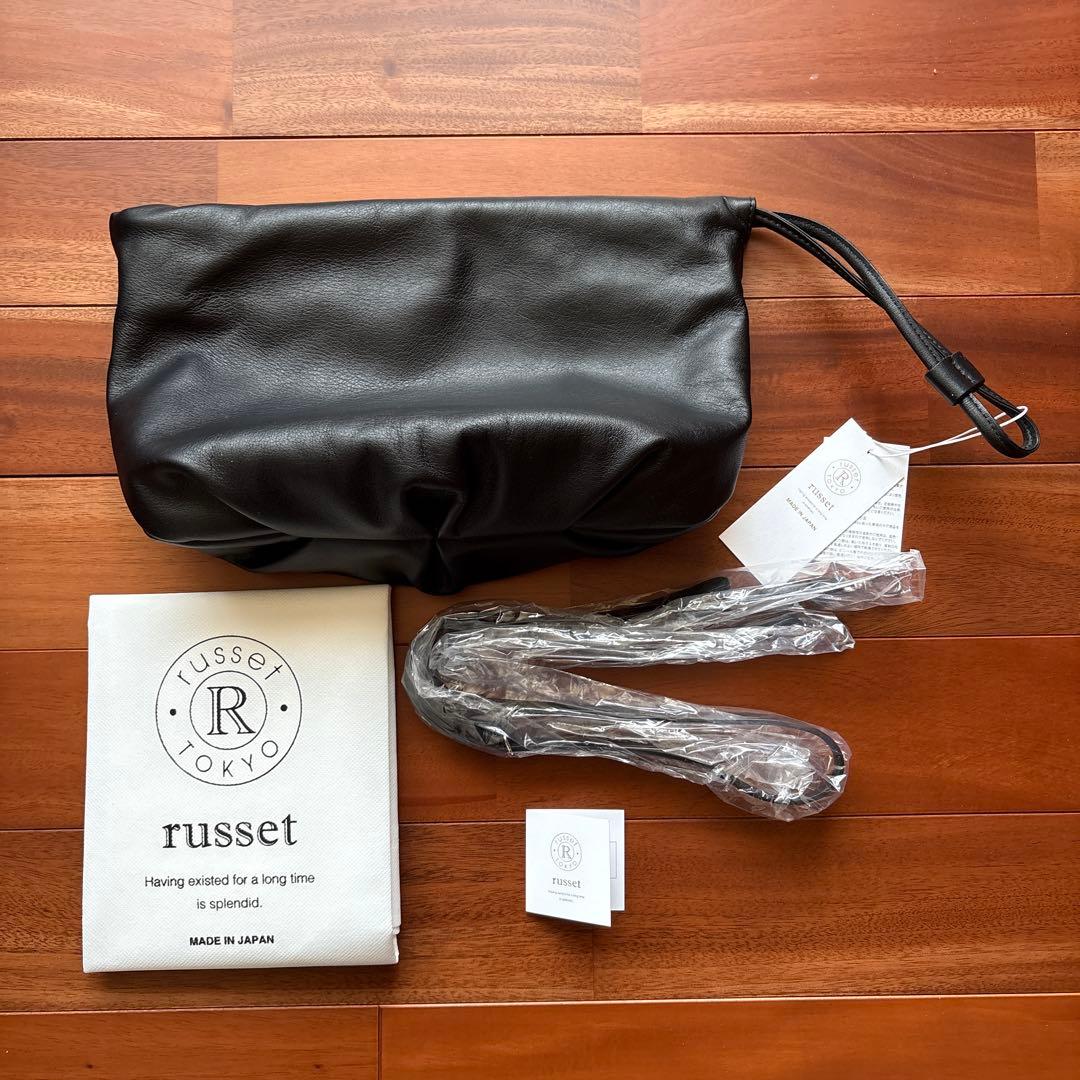 russet レザー巾着4WAYショルダーバッグ