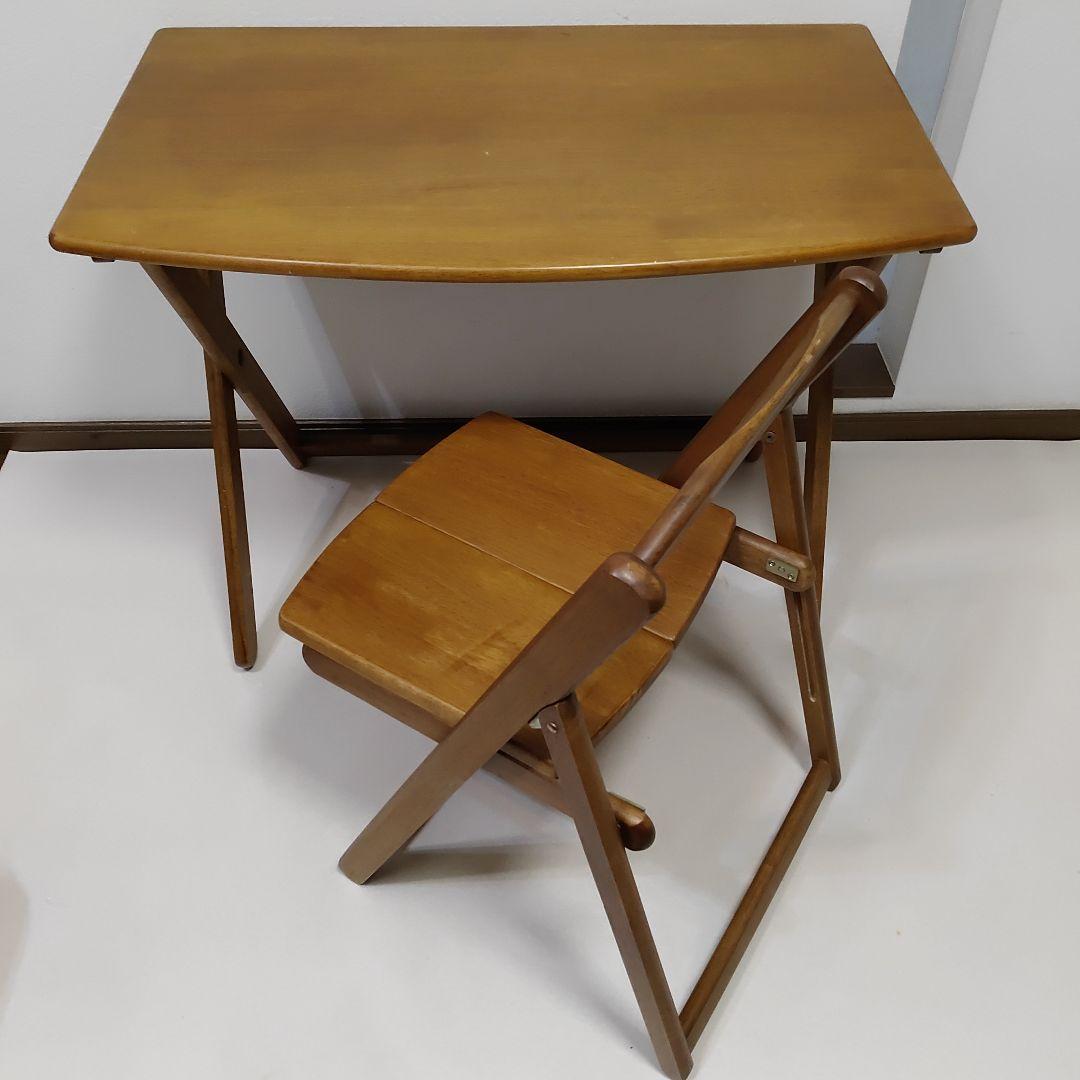アンティーク　Desk ＆ Chair　折りたたみ　デスク ＆ チェア セット