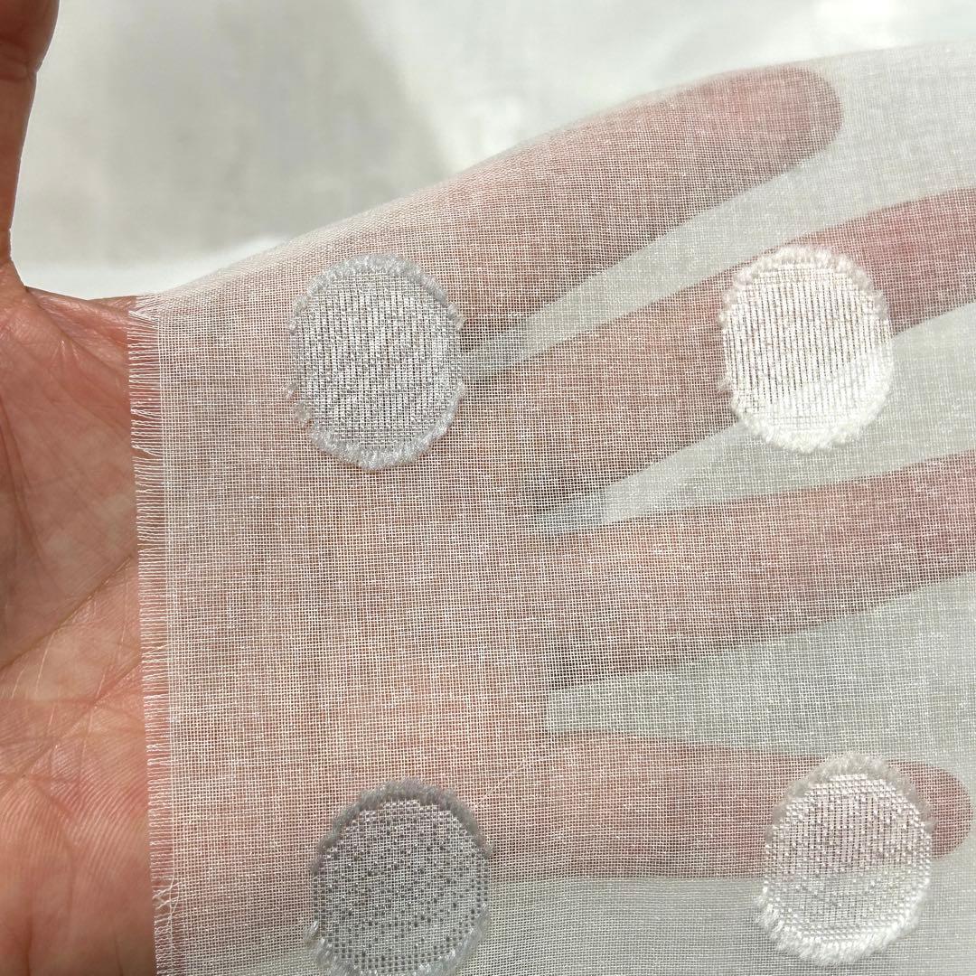 【viewooa】レースカフェカーテン　ドット柄　ご案内用