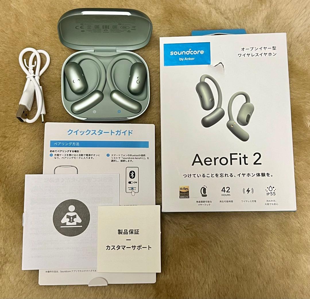 Anker Soundcore AeroFit 2 シルバーグリーン［中古］