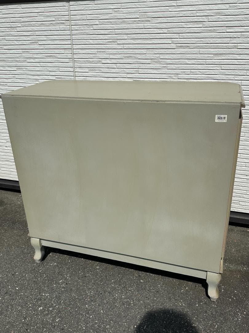 ビンテージ ロココ調 アンティーク風 木製 デザインキャビネット 棚 グリーン