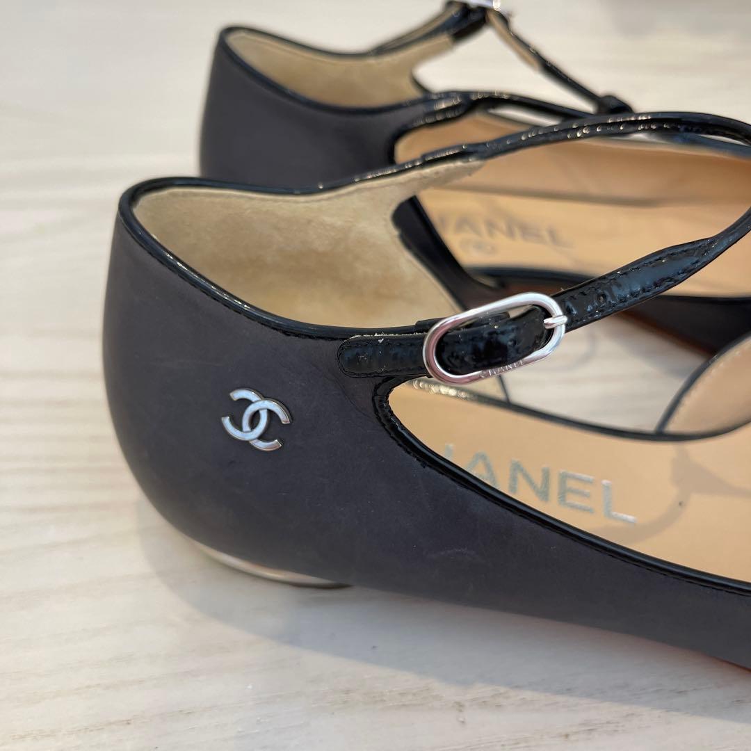シャネル CHANEL G28651 フラットシューズ　35 1/2C