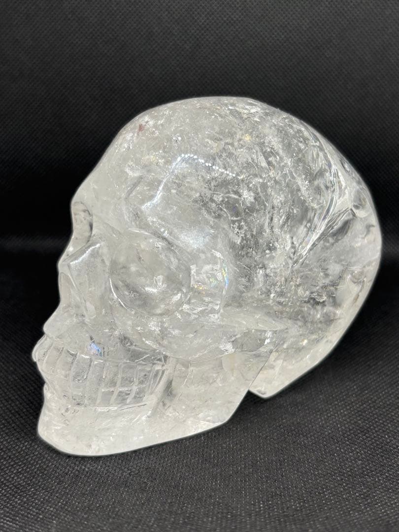 高品質✨水晶スカル　虹入り　骸骨　置物